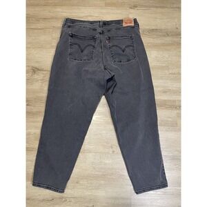 Levi's Premium Womens Sz 16W Jeans Ribcage Straight Ankle Black Button Fly